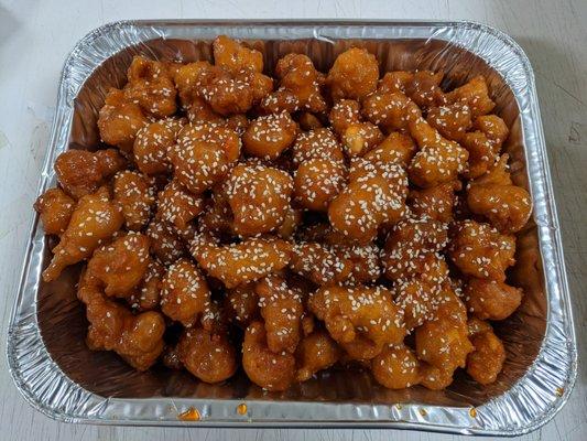 Party tray orange chicken