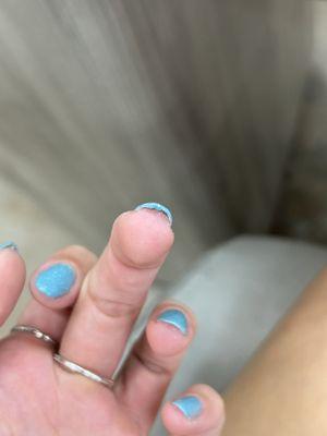 clumpy polish left under my nail