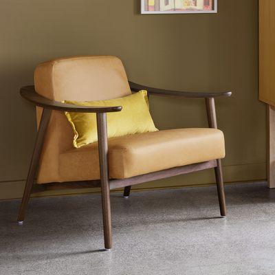 The Baltic chair, available in leather and fabric.