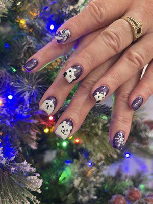 Christmas nails design with biogel.