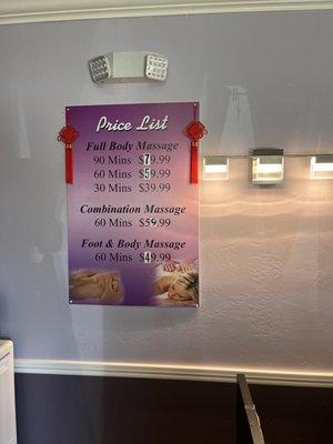 Price list and details