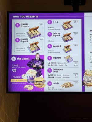 Menu and prices (as of 2/5/24)