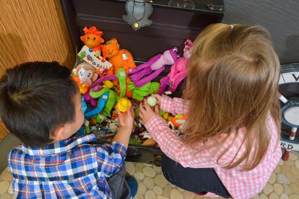 Everyone gets to pick a toy from the treasure chest!