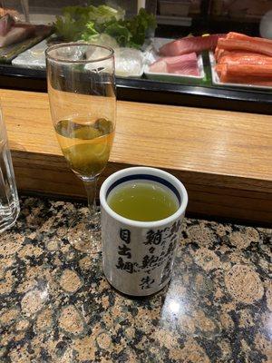 Plum wine and green tea...