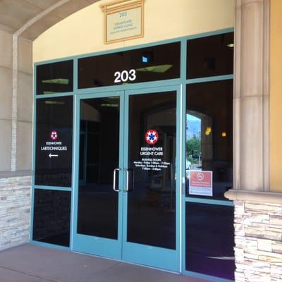 Front door to Eisenhower Urgent Care (Rancho Mirage).