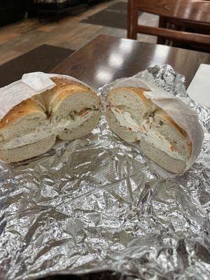 Sesame Bagel with Olive Cream Cheese was Brine Heaven