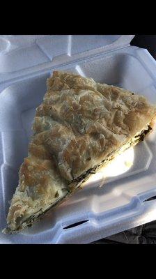 Spinach pie. Special on Tuesdays. It was huge and delicious.