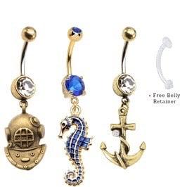 Belly rings beach theme