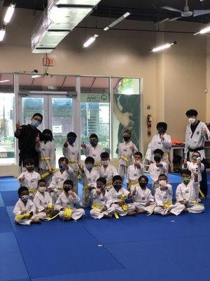 Master Lee and Master Yeo train the kid to have confidence be disciplined and be dedicated.