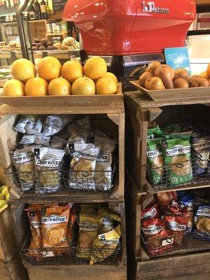 We have a large selection of fresh fruit and chips to add to your meal!