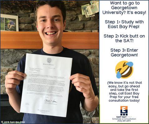 Bound for Georgetown! GO NICK!!
 #ACT #SAT #Prep #Classes #Test #Preparation #Course