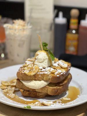 Salted Caramel Banana French Toast