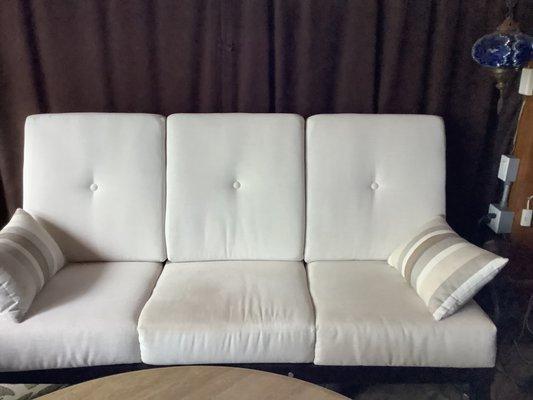 Older sofa recovered with new foam