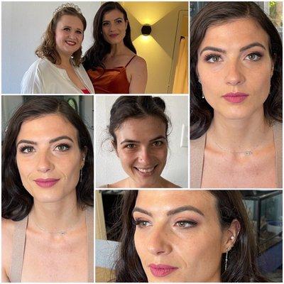 Some beautiful before and after makeup for a fall bride and bridal party!