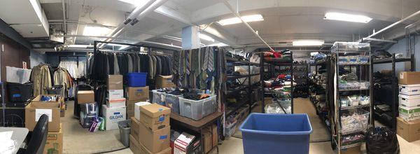 This is where the guys sort and make a store from donations! The guys are able to get whatever they need for free.