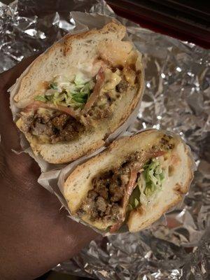 Chopped Cheese Hero with Everything