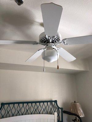 Cleaned ceiling fan