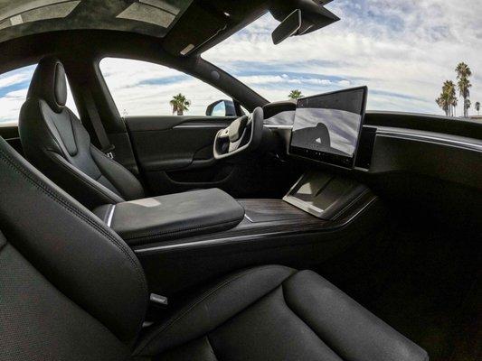 Interior of "Silver Surfer" 2022 Tesla Model S