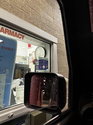 Pharmacy going on lunch early as I waited at the window