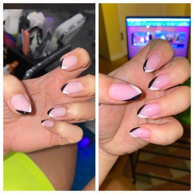 Left is inspo pic I showed Kim I wanted, right is the nails she did on me. A literal match! She's THE BEST!!!!