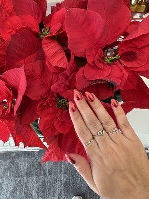 Red chrome nails