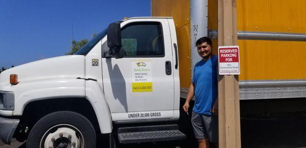 Truck fit in narrow parking area.