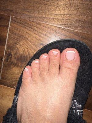 I got a pedicure with French  toes :)