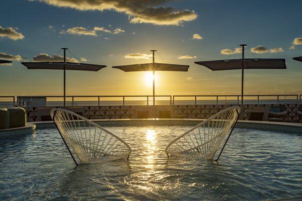 The Upside Rooftop Lounging Pool and View