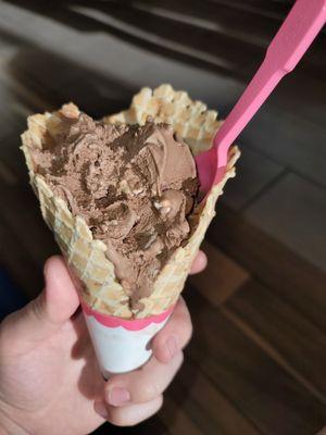 Rocky road waffle cone