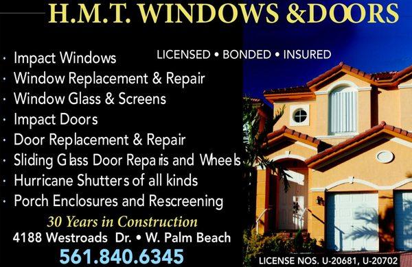 We will now have replacement glass for nonimpact windows we will have Grey, Bronze, Clear, and obscured glass for bathrooms.