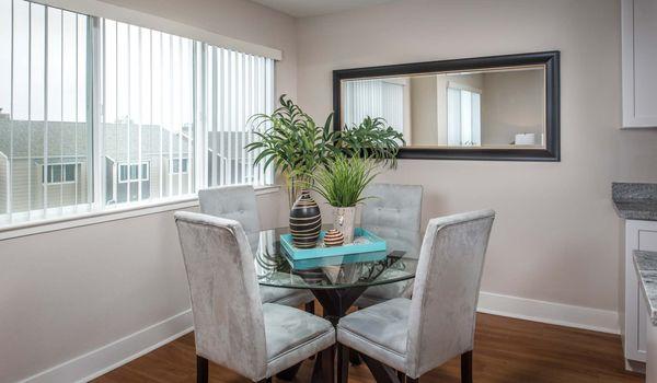 Separate dining room space adjacent to the kitchen