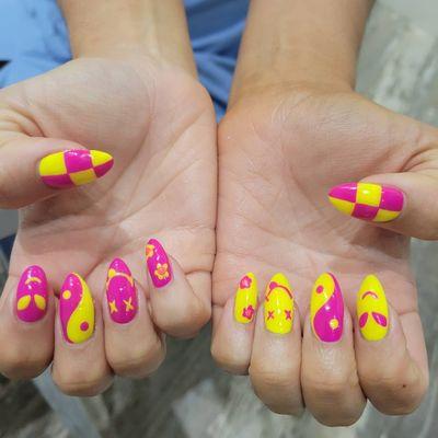 Fun designs with a pop of pink and yellow!