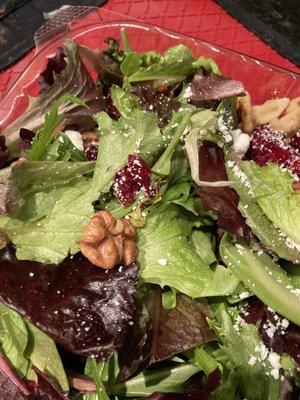 Goat cheese, toasted walnut salad. Not sure if these walnuts are toasted, but it was still good.