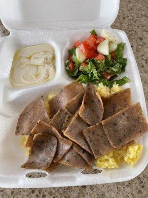 beef gyro rice plate