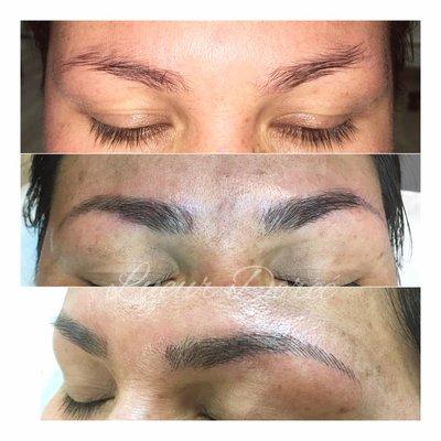 Before and after MIcroblading