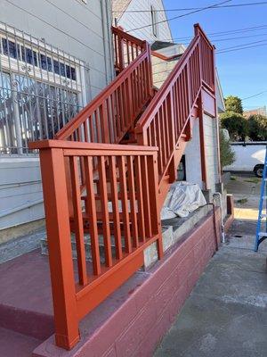 Dry rot repair on stairs