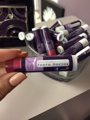 So cute they have their own chapsticks with their website on it (check out the Yelp on bottom :)