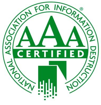 NAID AAA Certified. The Gold Standard in Shredding