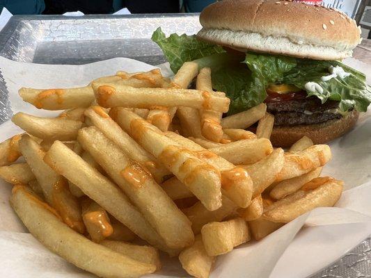 double Cheeseburger w/fries & soda