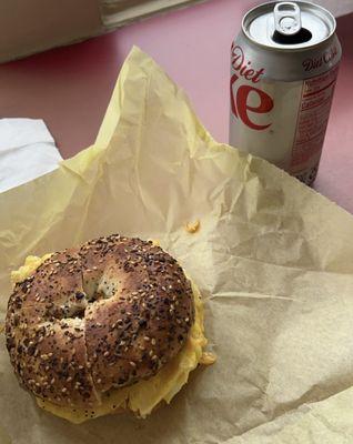 sausage, egg, cheese bagel