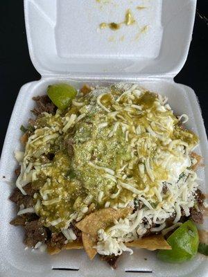 Asada nachos