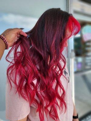 Red Ombré Balayage