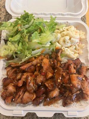 Spicy teriyaki chicken plate