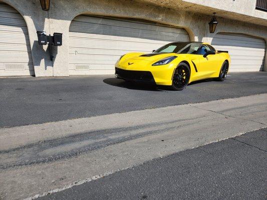 Finished C7 with the custom bumper paint.