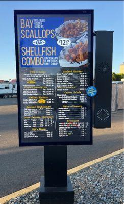 Drive-thru menu