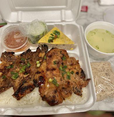 Pork chop bone in / com tam suong nuong  with Vietnamese quiche