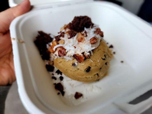 Scoop cookie dough German chocolate cake