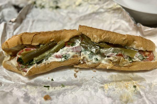 Chicken shish tawook on hoagie