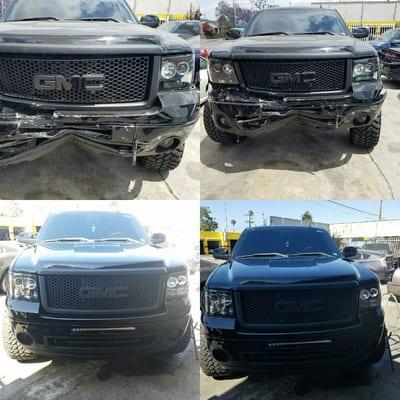 Before and after 2008 GMC Sierra Denali