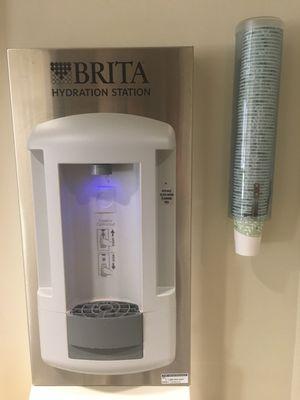 Fresh filtered Brita Water Hydration Station with big cups!